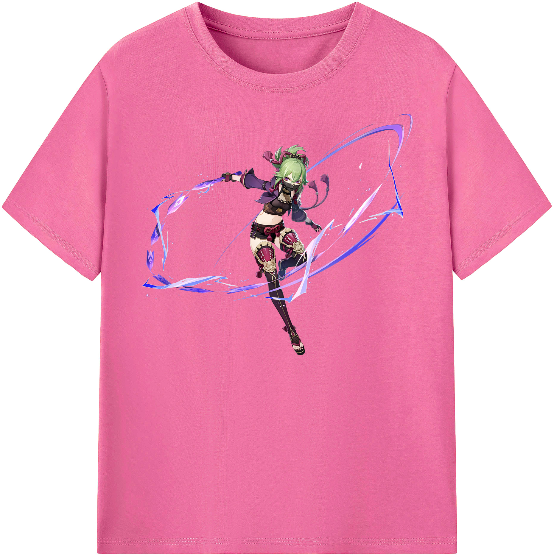 げんし神  久岐忍 くき しのぶ genshin Kuki Shinobu レディースカジュアルプリントTシャツ（綿100％）